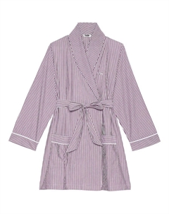 Розовый хлопковый поплиновый короткий халат с принтом "Дикая роза" и графикой с собачкой Victoria's secret