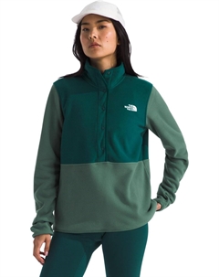 Женская кофта флисовая с молнией до середины груди, зеленый The north face