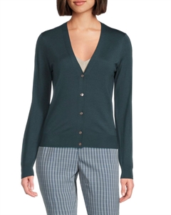 Шерстяной кардиган с V-образным вырезом, цвет Ash Blue Theory