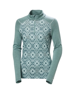 LIFA Merino Midweight 2-In-1 Графическая Полу-молния Базовый Слой Топ, Cactus Star Pixel Helly hansen