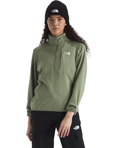 Женская кофта флисовая с молнией до середины груди, темно-зеленый The north face