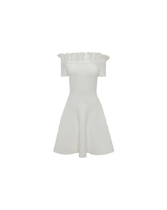 Женское платье с короткими рукавами SS22, цвет слоновая кость Alexander mcqueen