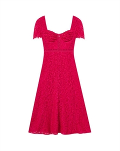 Платье с сердцевидным вырезом и шнуровкой, красный цвет Франции Self-portrait