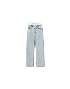 Джинсовые брюки женские с каменной текстурой, отбеленные белые Alexander wang