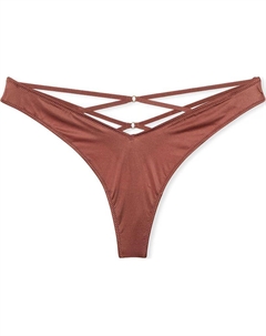 Розовое Очень Сексуальное Стринги с Ажурной Спинкой и Высоким Разрезом/Женские Трусы, 1 упаковка (Кофейный) Victoria's secret