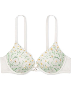 Коллекция DREAM ANGELS 5610 Бюстгальтер пуш-ап с тонкой вышивкой ромашками, Белые ромашки/Белый Victoria's secret