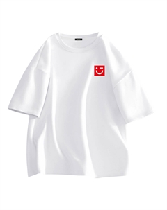 Футболка унисекс, фиолетовая (M22 Улыбка на груди) Miniso