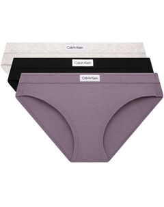 Кальвин Кляйн Женские трусы 3 штуки, GQE-Космический черный/Слоновая кость/Орхидея Calvin klein