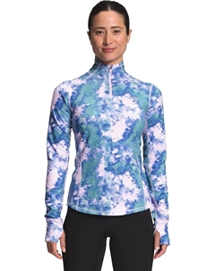 Женская флисовая кофта с принтом "Лавандовый туман и ледник", ¼ молния The north face