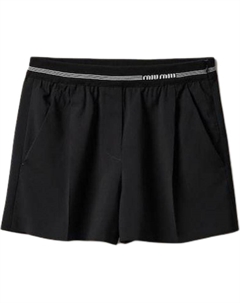 Шорты с эластичным поясом, черный Miu miu