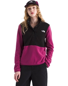 Женская кофта флисовая с застежкой до середины груди, фуксия/черный The north face