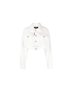 Dsquared2 Застёгивающаяся укороченная джинсовая куртка, White