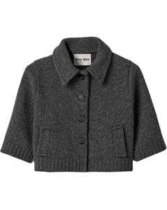 Трикотажная футболка женская серый известняковый Miu miu