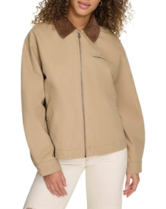 Женская куртка-бомбер хлопковая с отложным воротником из вельвета, бежевый Levi's®