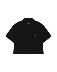 Кропированная поплиновая рубашка, черный We11done