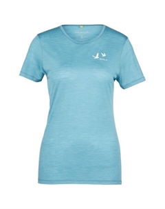 Женская футболка с изображением активных птиц - мериносовая рубашка, голубой Devold