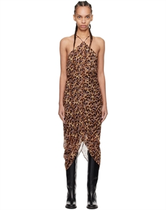 Коричнево-фиолетовое платье-миди Valdi Etoile Isabel marant