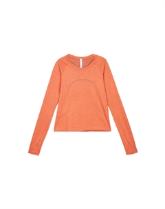 Футболка Swiftly Tech SS22 с рукавом реглан Женская Lululeman, Оранжевая Lululemon