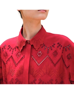 Женское платье с длинными рукавами красное HERMES Hermès