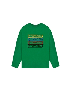 Футболка с длинным рукавом и принтом логотипа, зеленая We11done