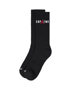 Jordan Crew Socks White, 2 Pack (Black) Supreme