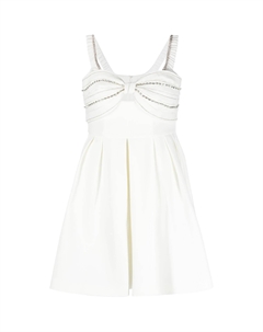 Футболка с кристаллами белая Self-portrait