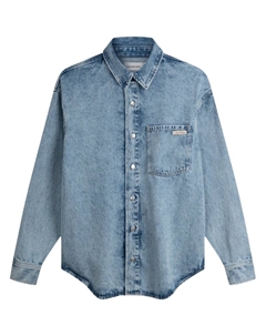 Футболка женская джинсовая светло-голубая, 1AA-Denim Light Blue Calvin klein