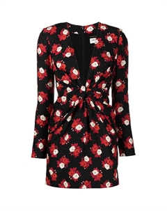 Футболка с V-образным вырезом и длинными рукавами, черно-красная Saint laurent