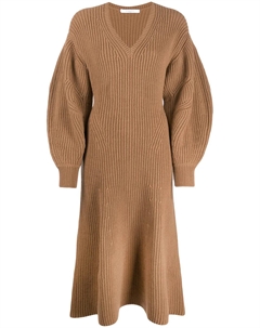 Платье-джемпер с V-образным вырезом, коричневый Givenchy