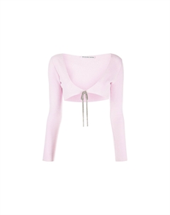Короткий кардиган с кристаллами и галстуком, розовый Alexander wang