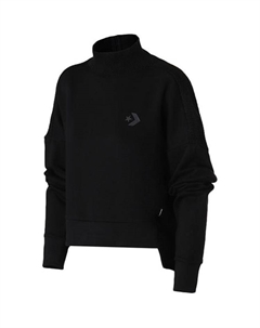 Свитер вязаный с высоким воротником женский черный Converse