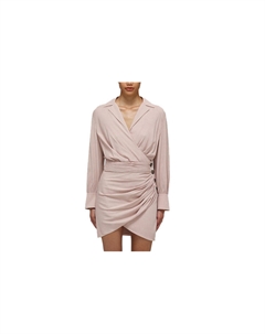 Селфи Длинное Платье с Длинными Рукавами Женское Светло-коричневое Self-portrait