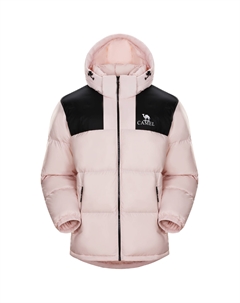 Теплая флисовая серия пуховик унисекс, белый нефрит розовый/фантом черный Camel