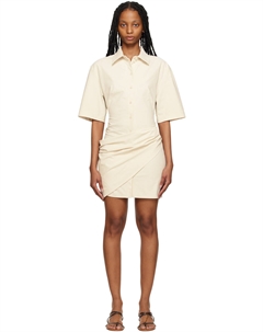 Мини-платье Off-White Le Raphia 'La Robe Camisa' Jacquemus