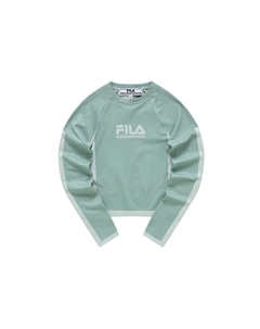 Белая футболка с заниженным плечом от Mountaineering Весенняя Танг Грин для женщин Fila fusion