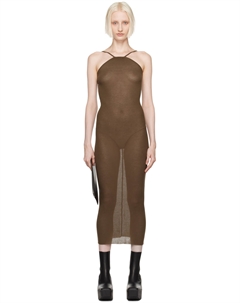 Платье миди цвета хаки Porterville Skorpio Rick owens