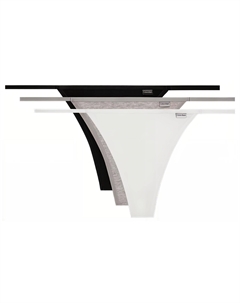 Трусы-стринги Женские 3 шт, 3 шт, Космический черный+Лунный белый+Мраморный серый Calvin klein