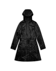 Женская длинная куртка-дождевик w3, черный Rains