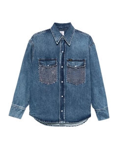 Джинсовая рубашка со стразами, синий Lois jeans