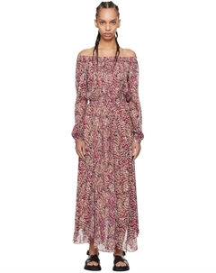 Бежево-розовое платье-макси «Волга» Etoile Isabel marant