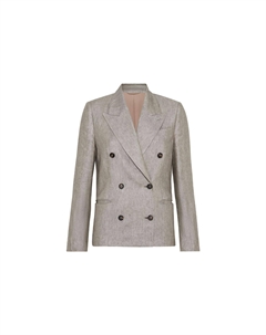 Двубортный прямой блейзер, цвет тауп Brunello cucinelli