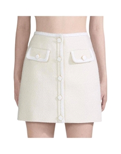 Повседневная Короткая Юбка Женская Белая Self-portrait