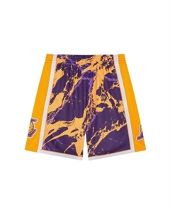 Майтчелл энд Несс НБА Лос-Анджелес Лейкерс 2009 Командные Мраморные Шорты Swingman Желтый Mitchell ness
