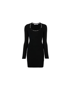 Футболка с логотипом в технике жаккард с круглым вырезом, черный Alexander wang