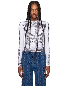 Белая футболка с длинным рукавом «The Gaultier Paris» Jean paul gaultier