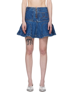 Синяя джинсовая мини-юбка с изображением годе Edward cuming