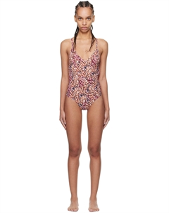 Сплошной купальник бежево-розового цвета с лебедем Etoile Isabel marant