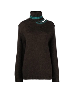 Джемпер с двойным воротником, коричневый Y / project