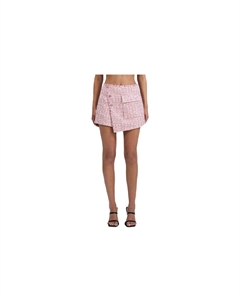 Повседневная короткая юбка женская розовая Self-portrait