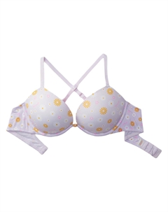 PINK Girlish Бюстгальтер Женский Шепот Пурпурный Принт Маргаритка Victoria's secret